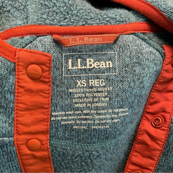 L.L. Bean 502845 Women's L.L.Bean Sweater Fleece Pullover Hoodie Size XS - Picture 2 of 9